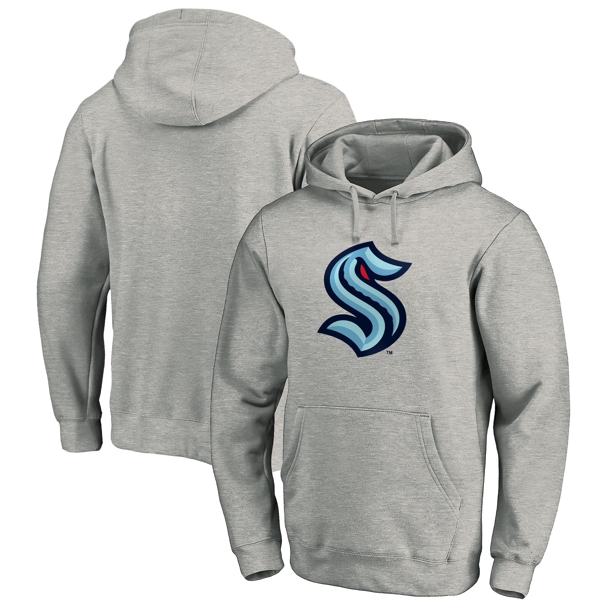 Men's Fanatics Heathered Gray Seattle Kraken Big \u0026 Tall Primary Logo Pullover Hoodie